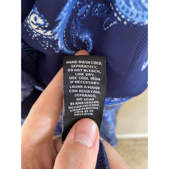 Chetta B‎ Womens Blue Paisley Maxi Dress Size 16 Sleeveless Summer Polyester - Picture 6 of 8